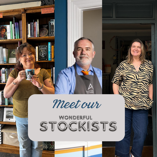 Margaret Powell worcester artist introduces her stockists: Script Haven and Lillie and Dot in Worcester, Austin&co in Malvern