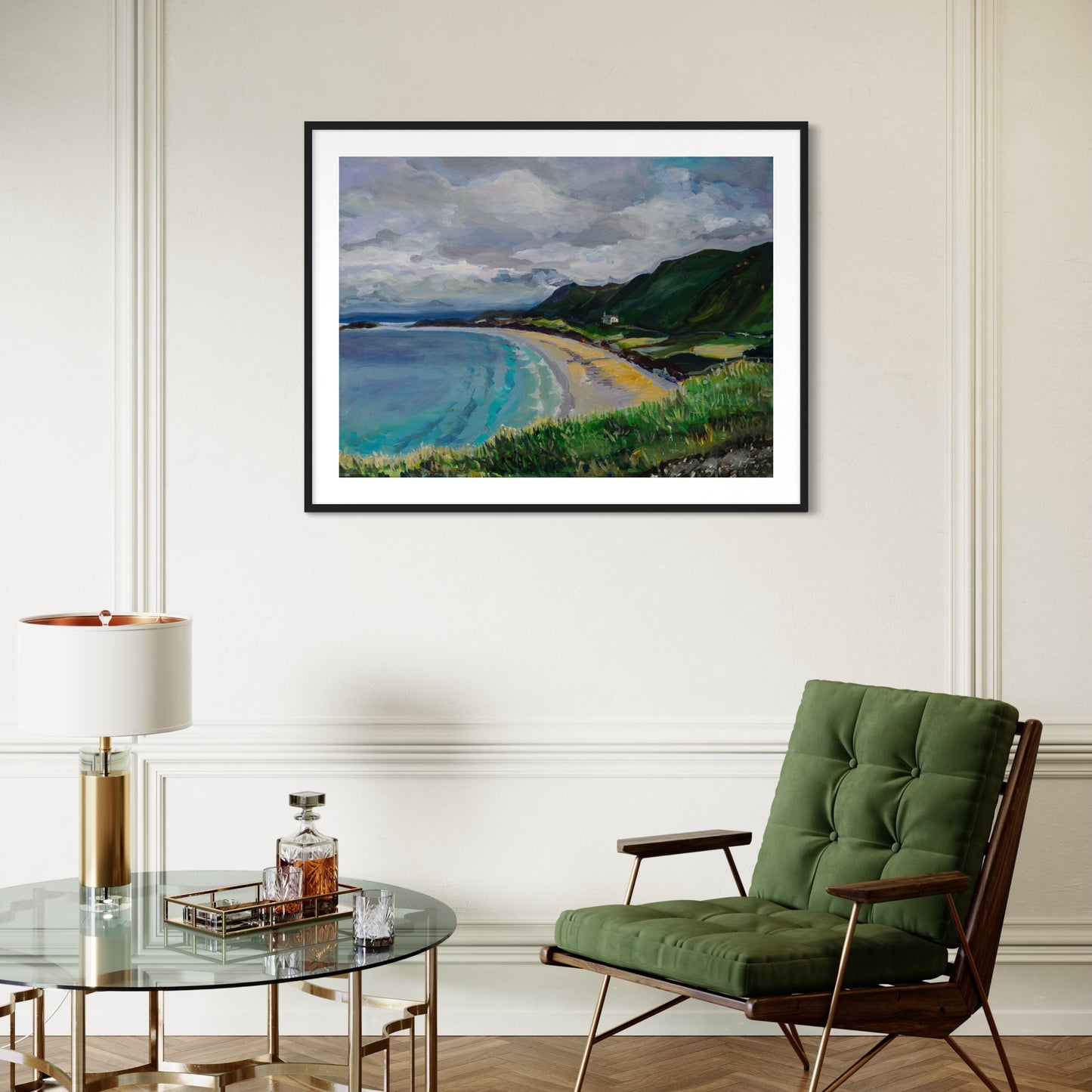 Rhossili Bay in Gower - limited edition print of an original painting by Worcester Artist Margaret Powell