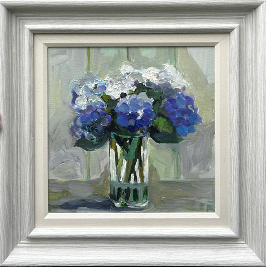 Hydrangeas in a Clear Vase original painting