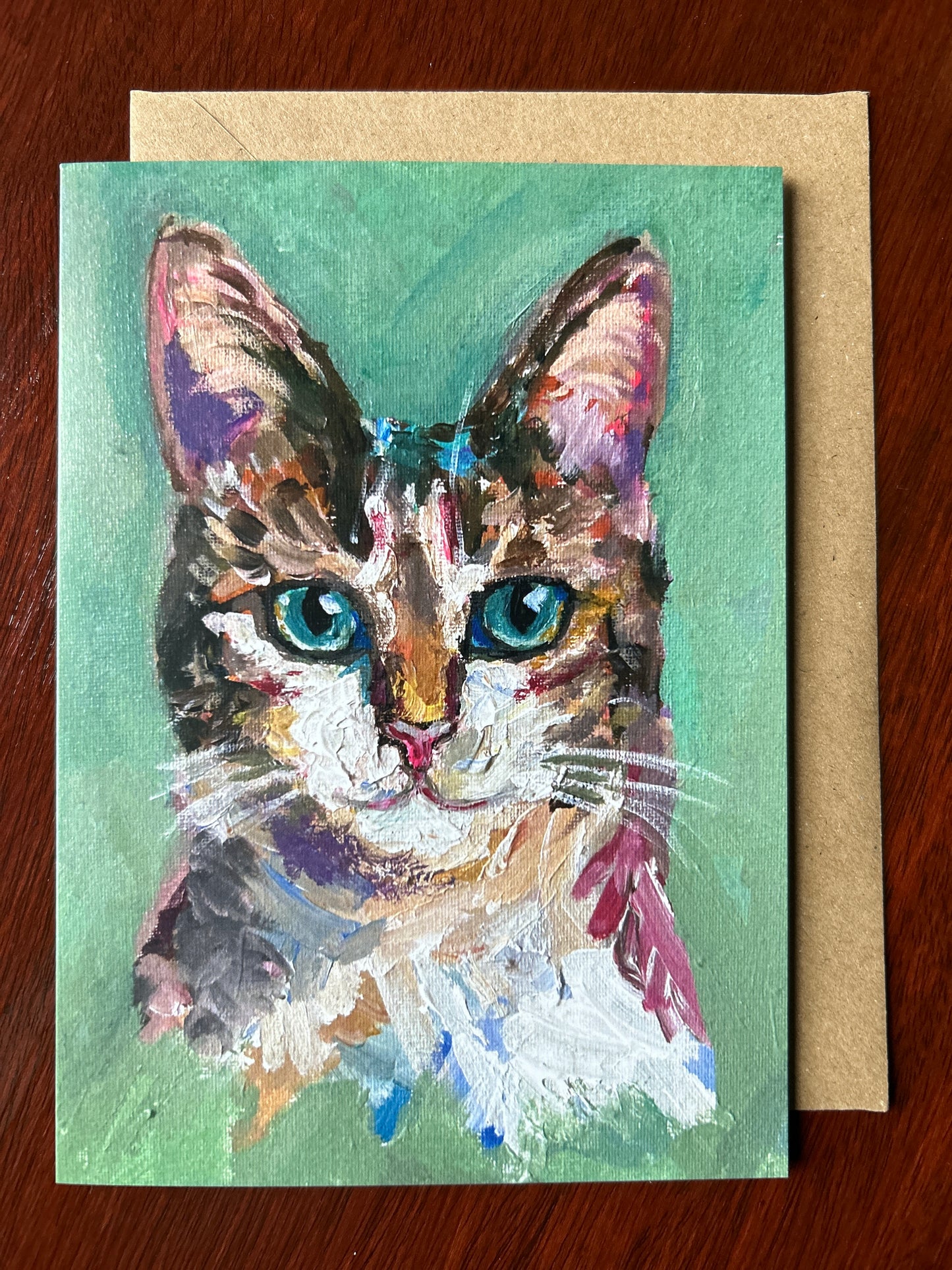 Gerald the Ginger Cat - Greetings Card based on an original painting by Margaret Powell. With brown envelope.