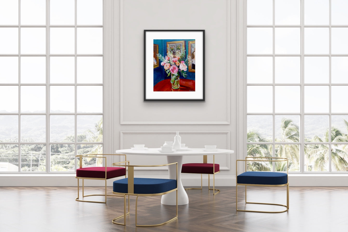 Still Life with Peonies and Stocks - Print