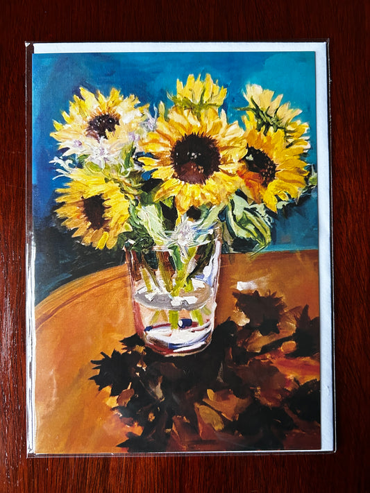 Sunflowers, Thistles and Shadows - Greetings Card