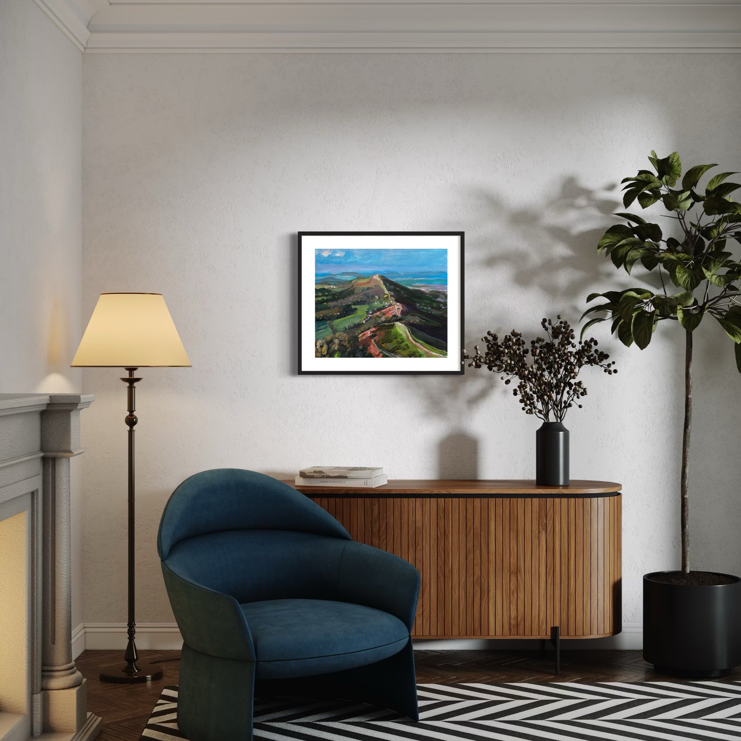 giclee print is available to order of autumn on Malvern hills by argaret Powell