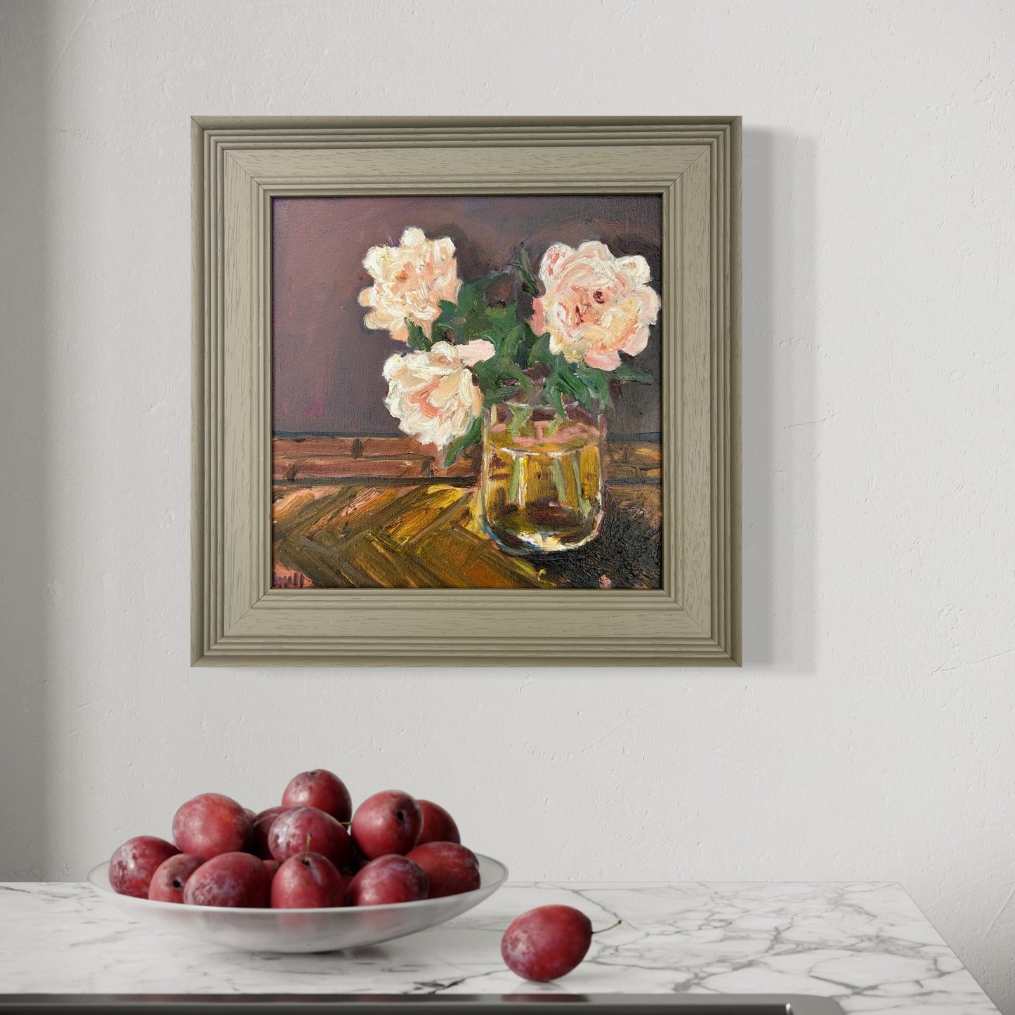 Roses on the Parquet original painting
