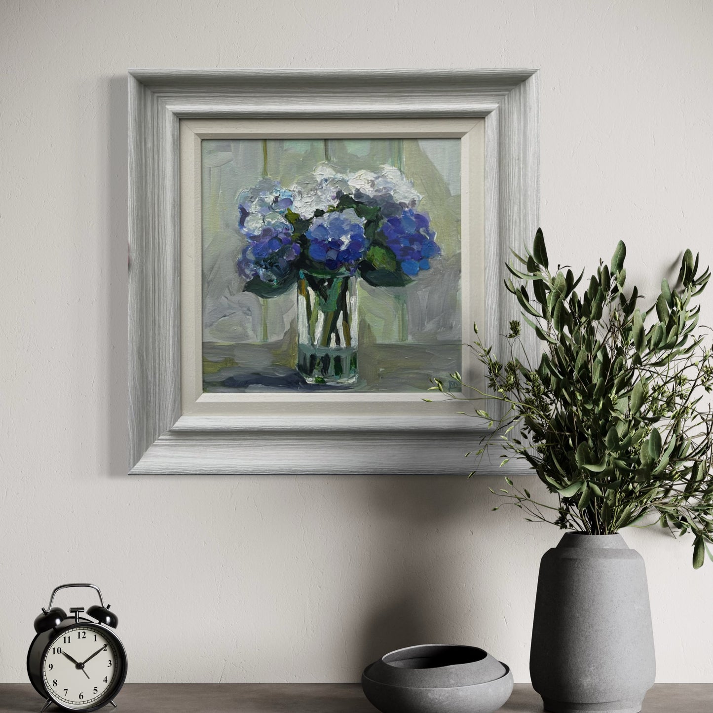 Hydrangeas in a Clear Vase original painting