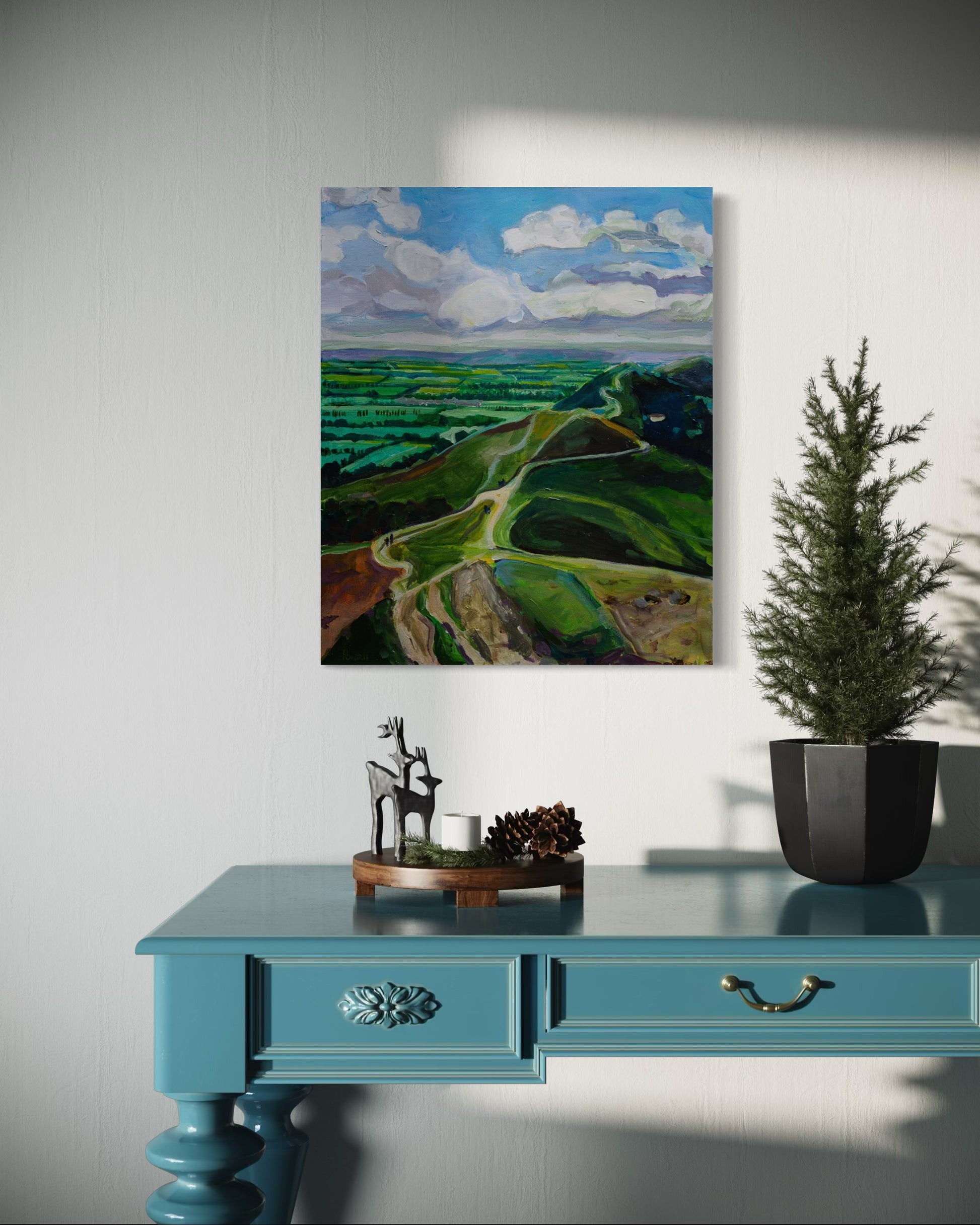 Malvern hills cloud overture painting in a room setting