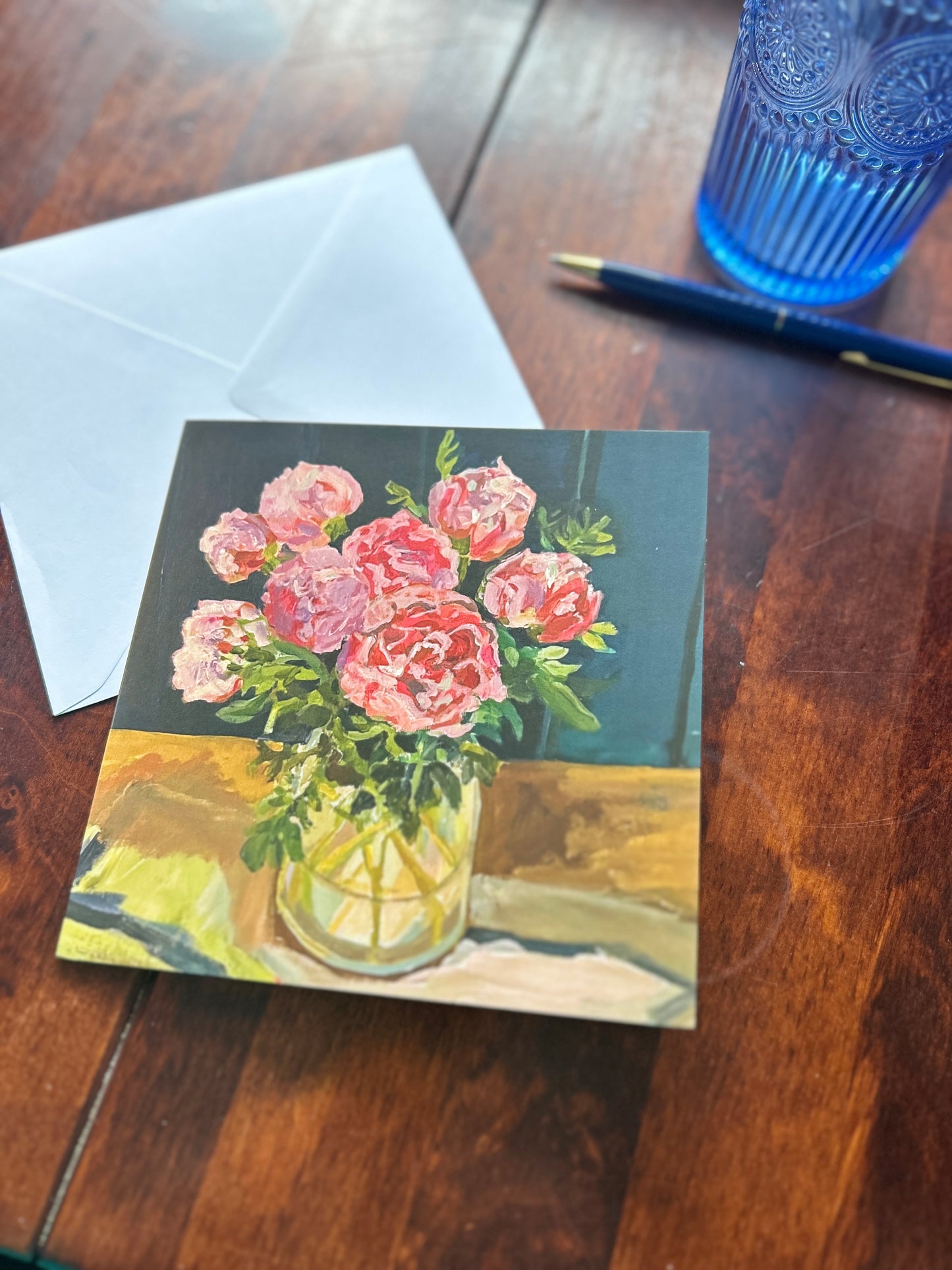 Garden Peonies - Greetings Card