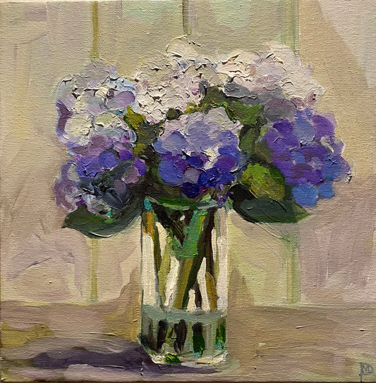 Hydrangeas in a Clear Vase - Print