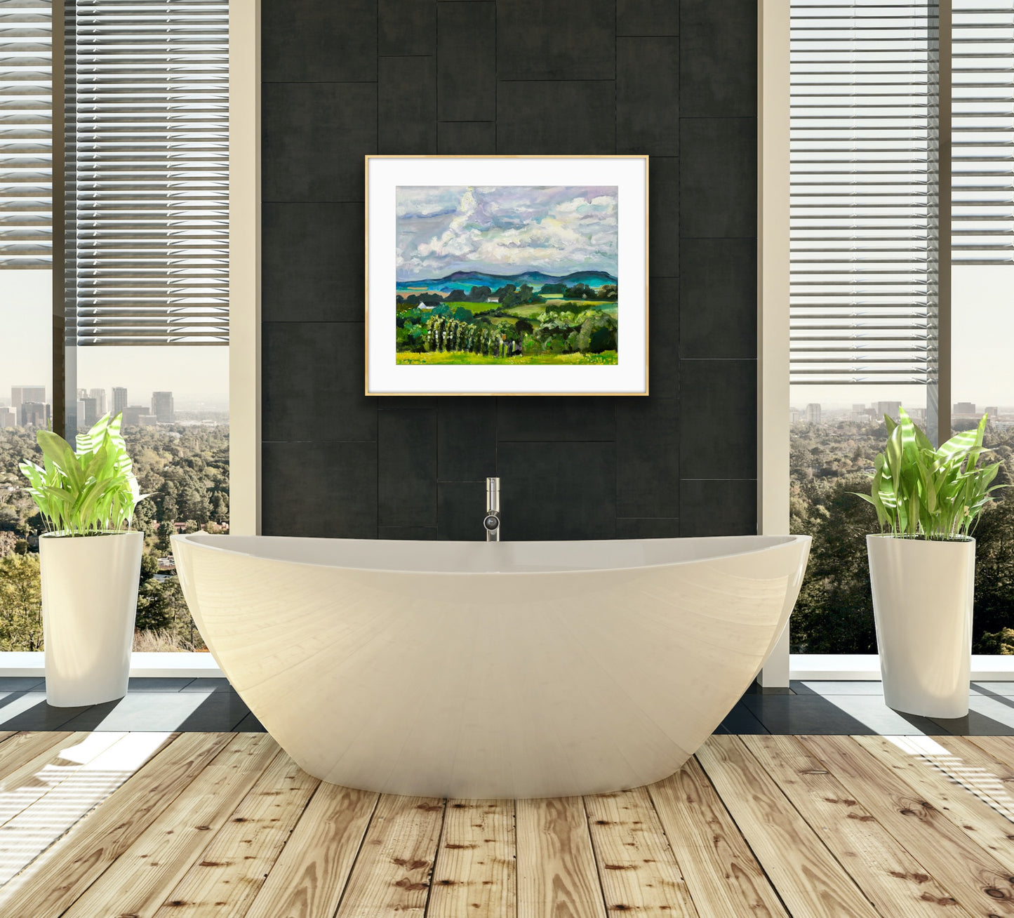 Malvern Hills in May shown here in the bathroom setting