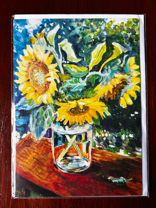 Sunflowers. Afternoon in the Garden - Greetings Card
