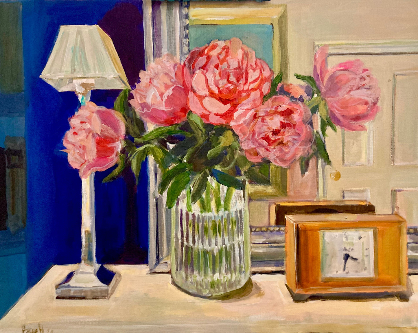 Still Life With Peonies - Print