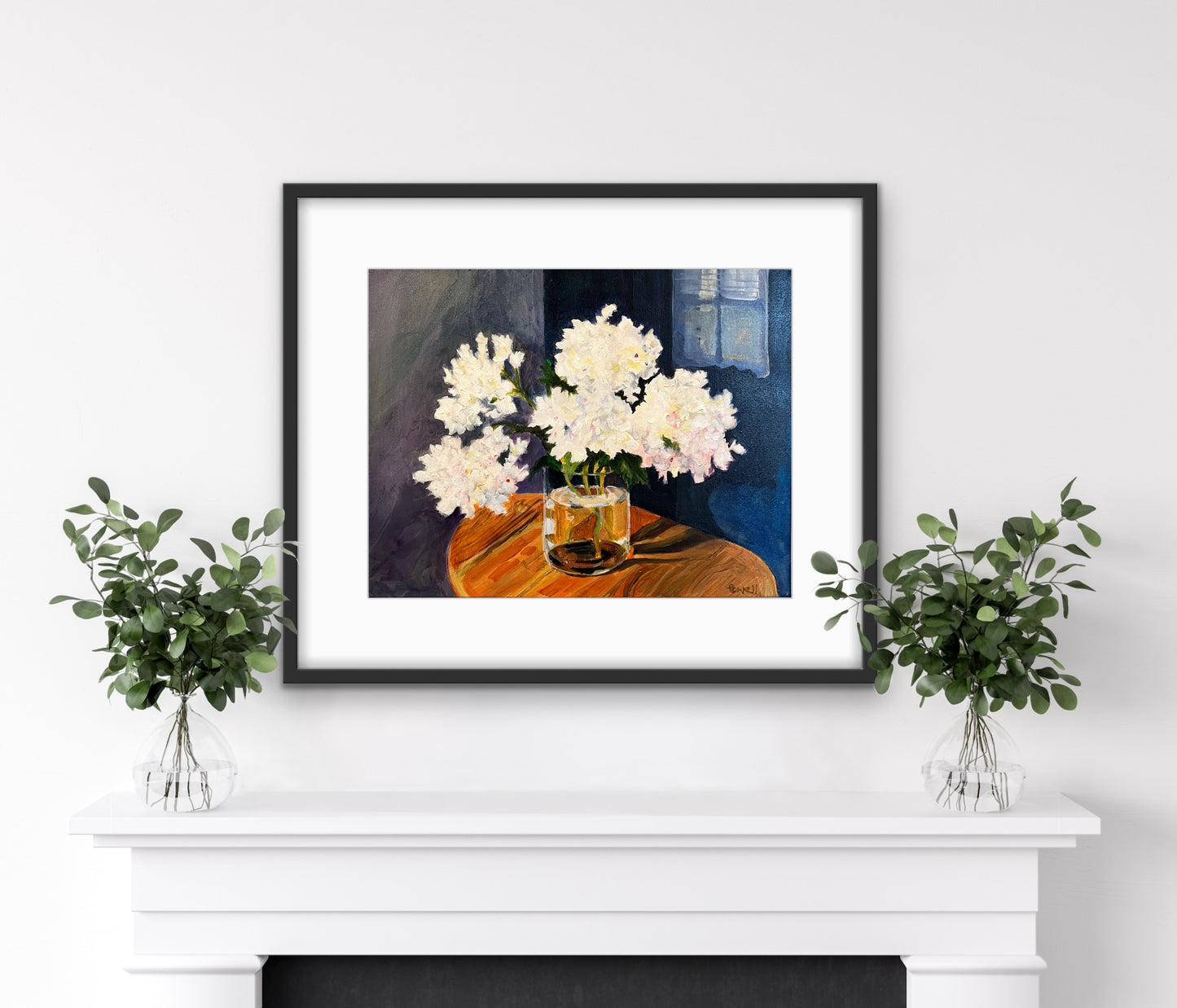 Hydrangeas on an Elm Table - Print