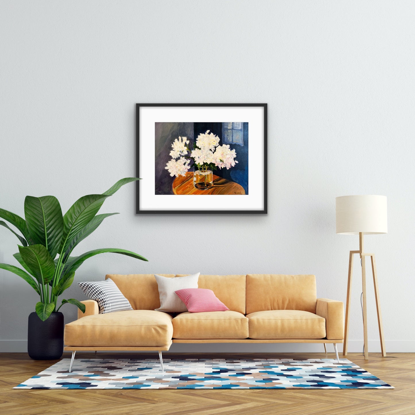 Hydrangeas on an Elm Table - Print