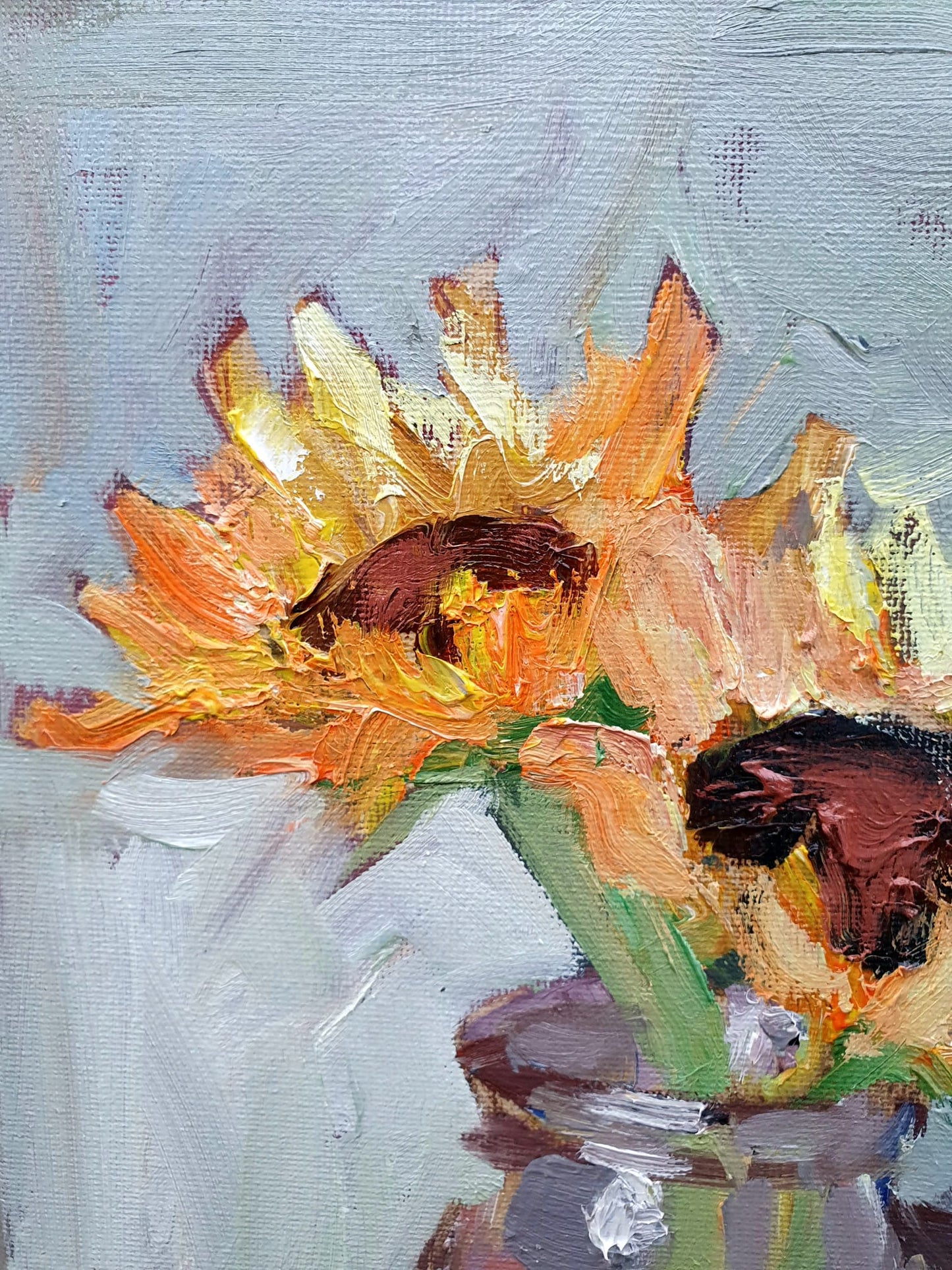 Sunflowers in a Glass Jar original painting