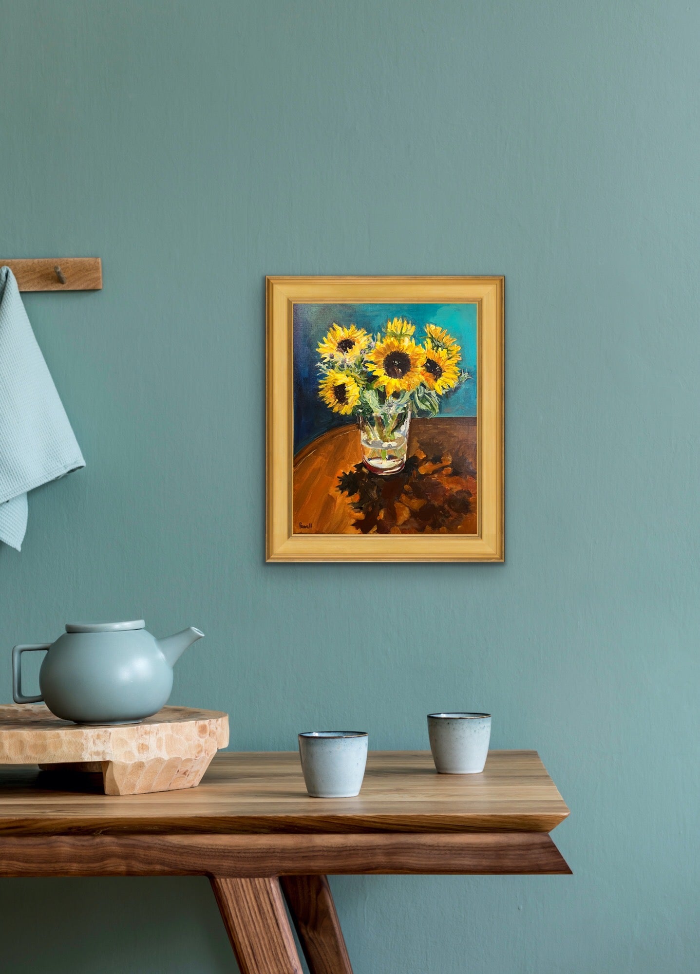 Sunflowers, Thistles and Shadows original painting