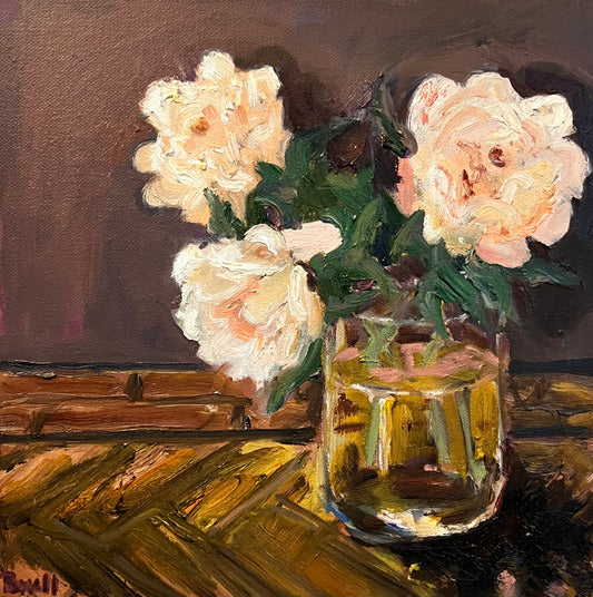 Roses on the Parquet original painting
