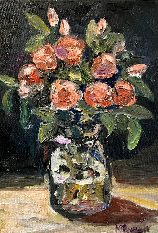 Roses in a Jar original painting