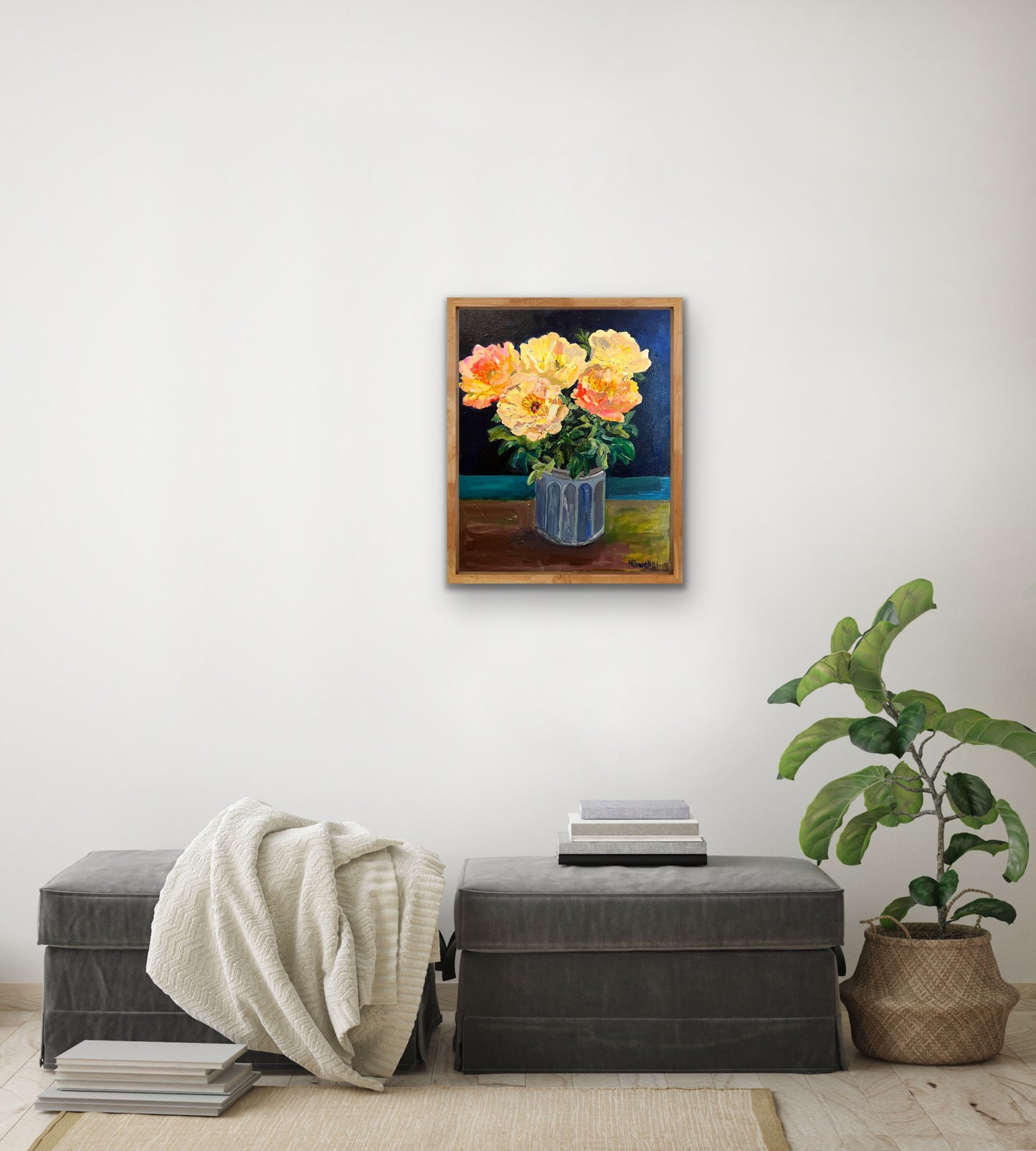 Peonies in an Urn original painting