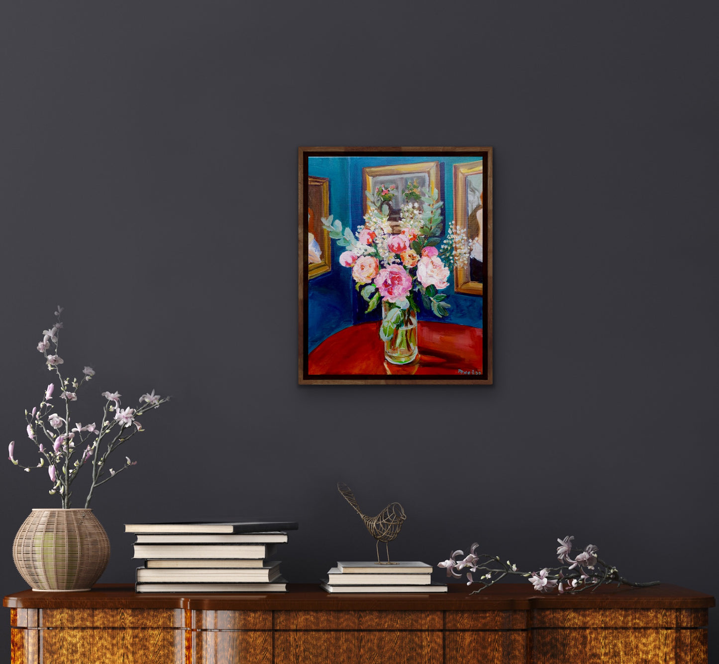 Still Life with Peonies and Stocks original painting
