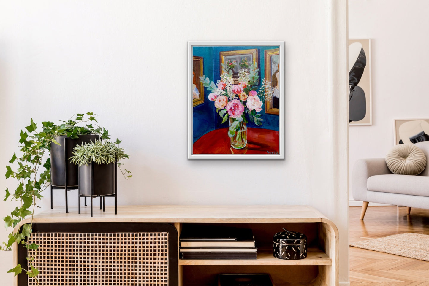 Still Life with Peonies and Stocks original painting