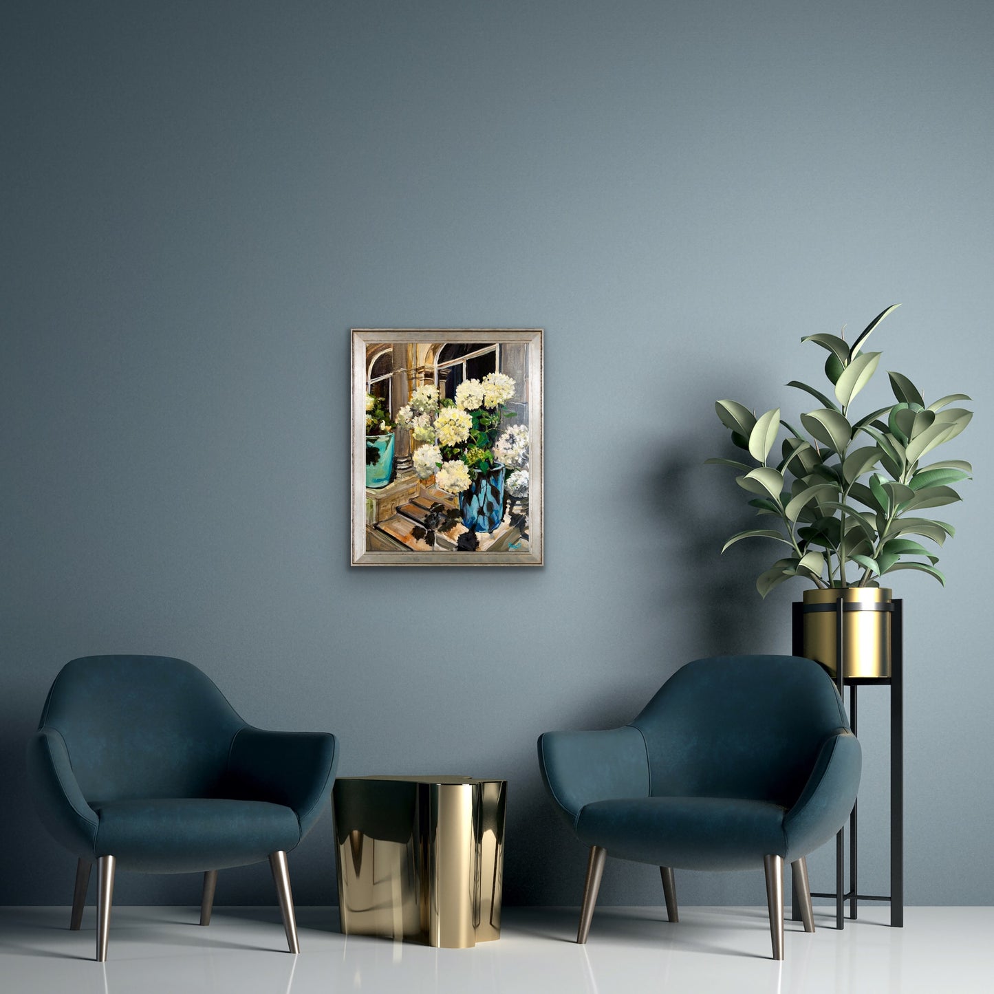 Hydrangeas in the Orangery original painting