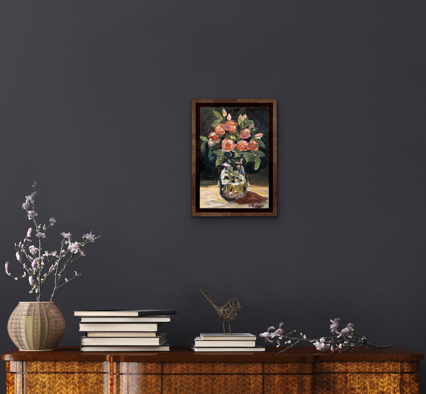 Roses in a Jar original painting