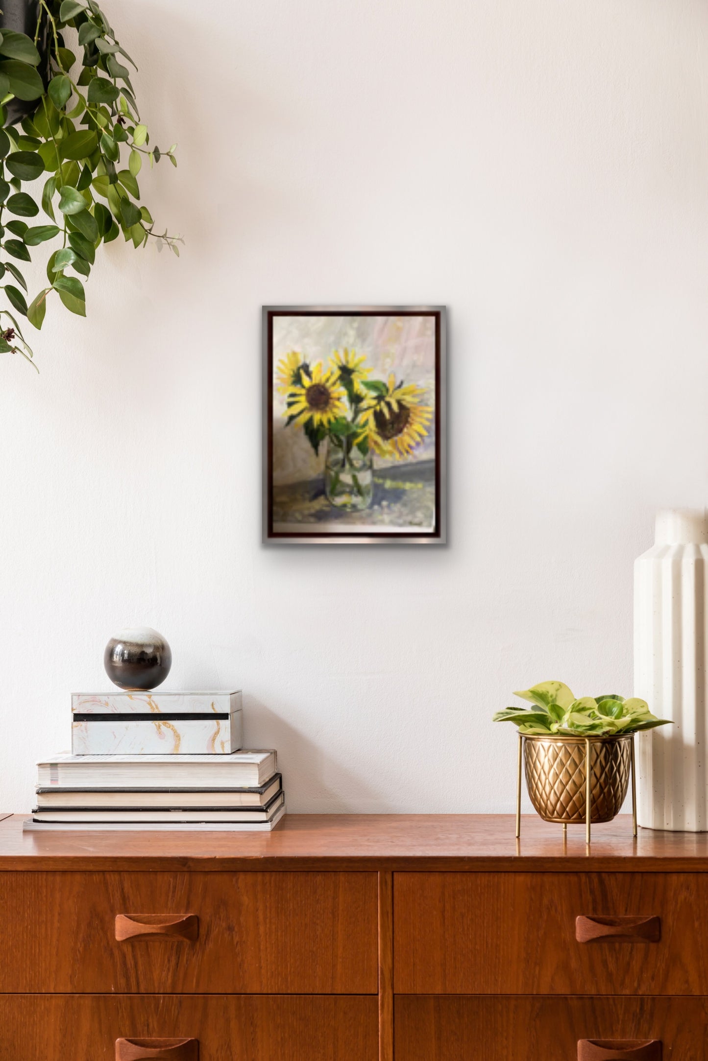 Sunflowers in the White Room original painting