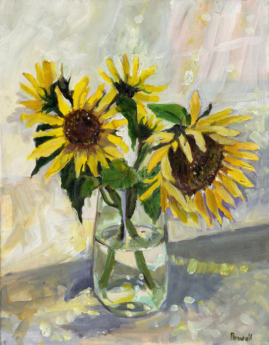 Sunflowers in the White Room original painting