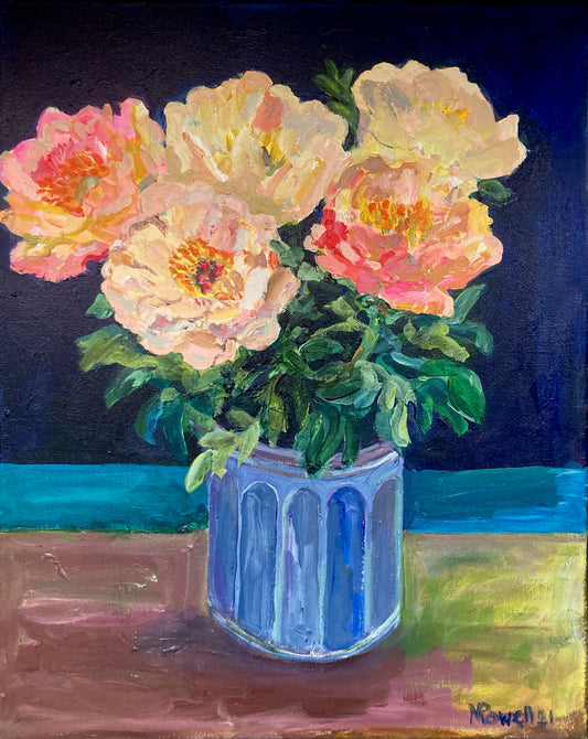 Peonies in an Urn original painting