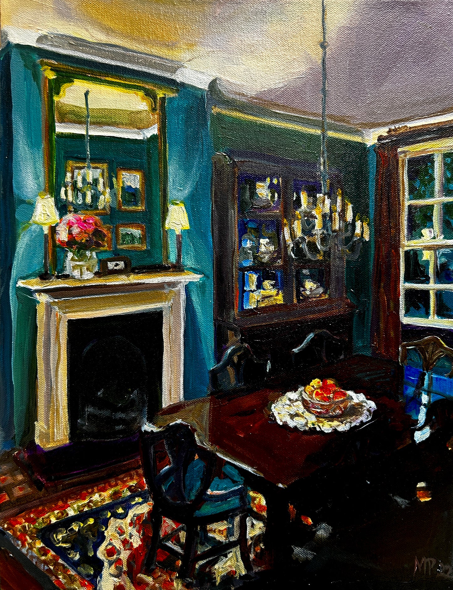 Autumn Evening at Home original painting
