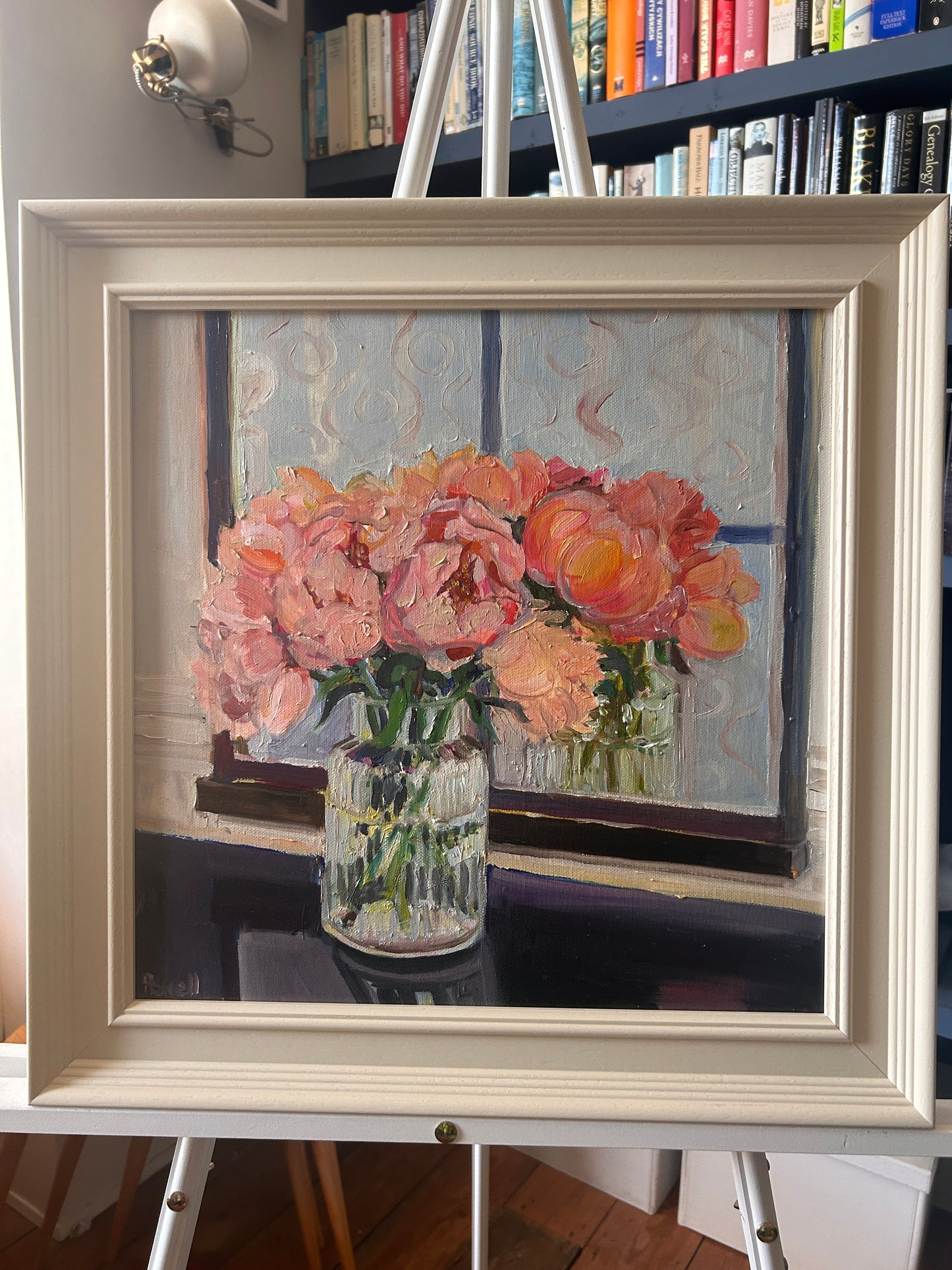 Coral Peony Arabesque Original Painting