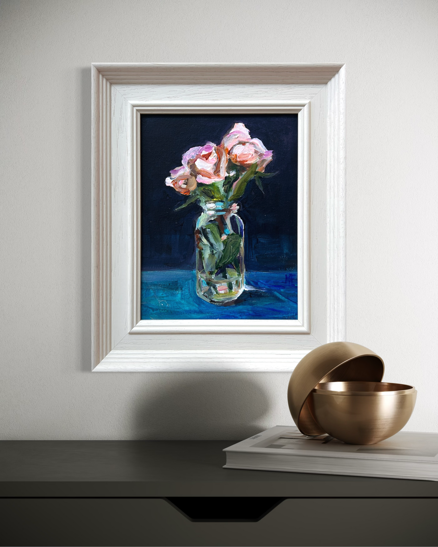 Blush Roses in a Jar original painting