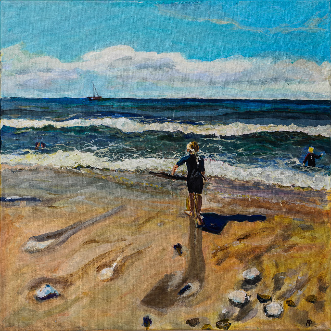 Girl on Caswell Bay Beach