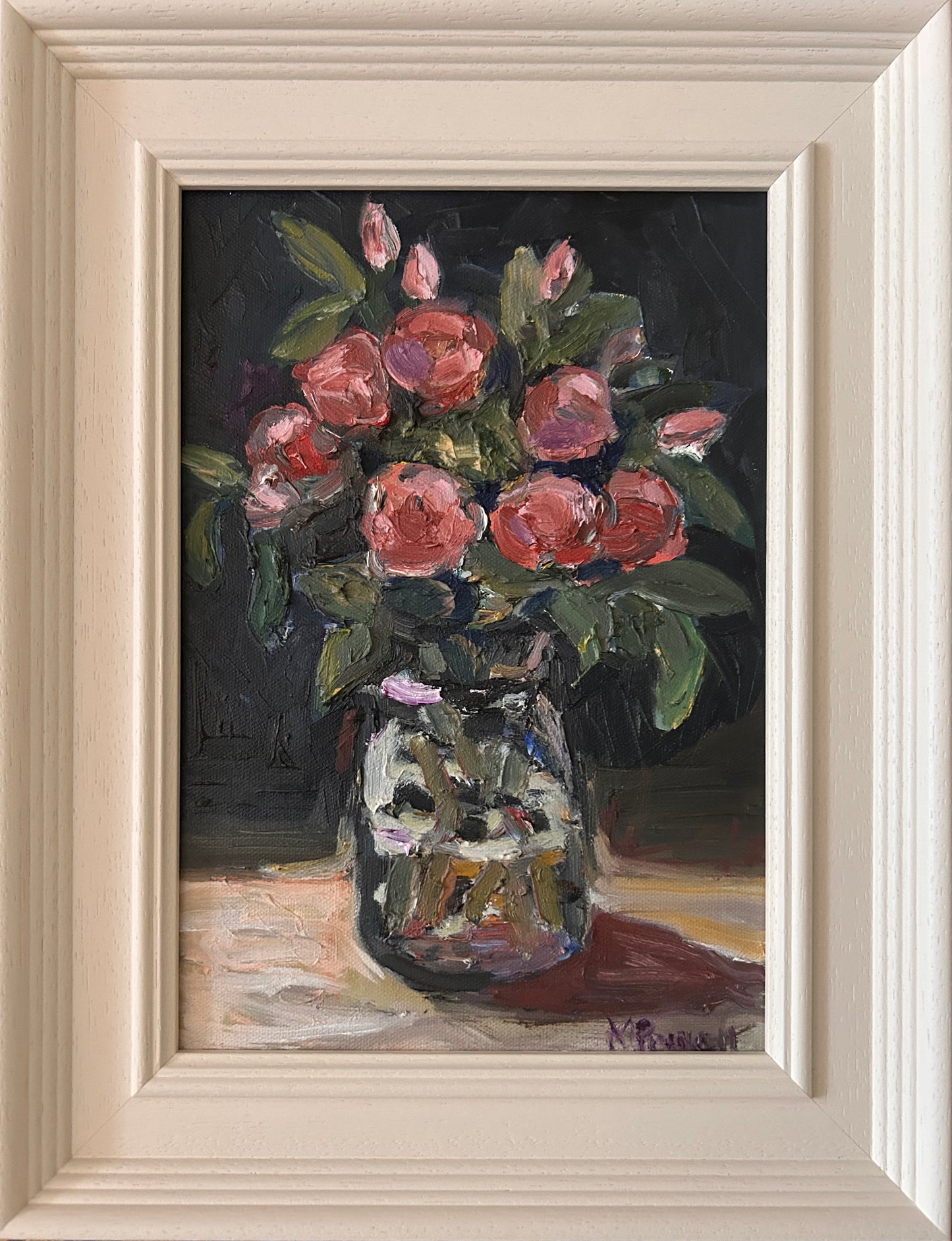 Blush Roses in a Jar original painting