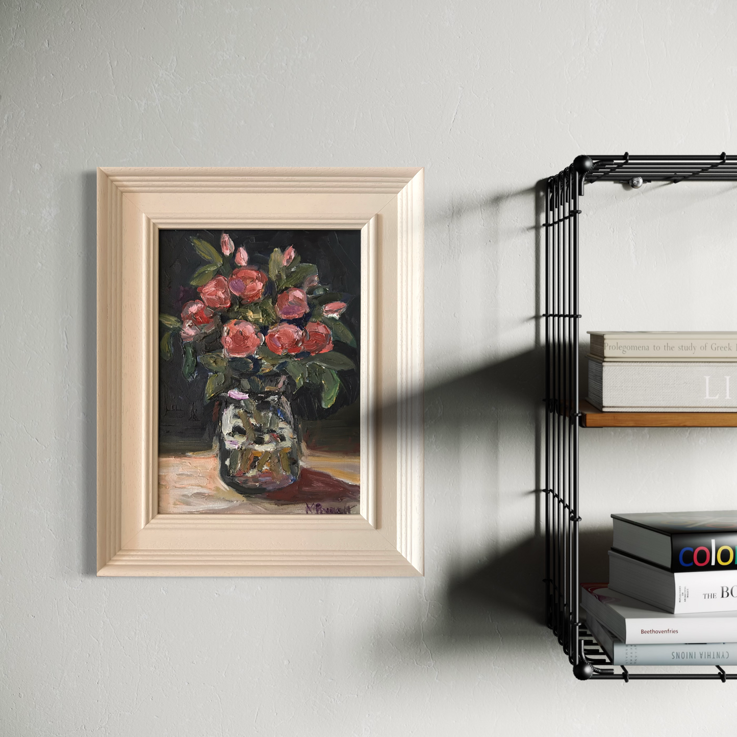 Blush Roses in a Jar original painting