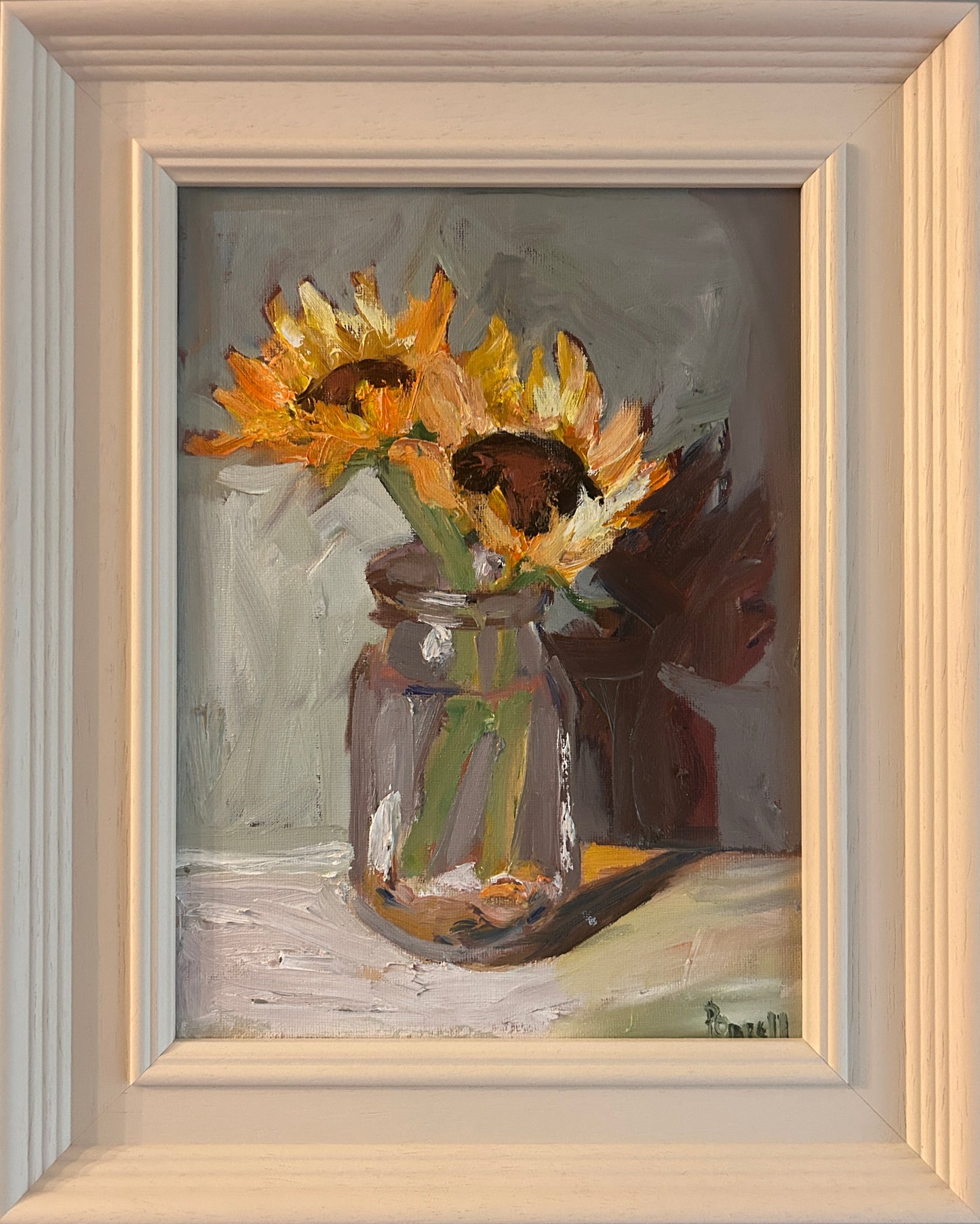 Sunflowers in a Glass Jar original painting