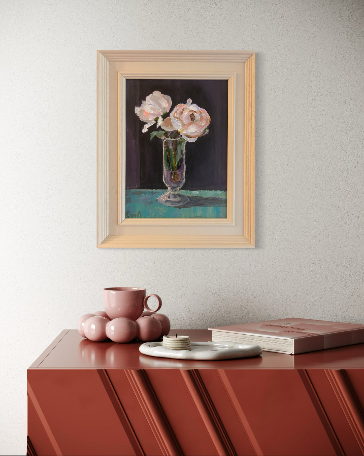 Roses in a Champagne Glass original painting