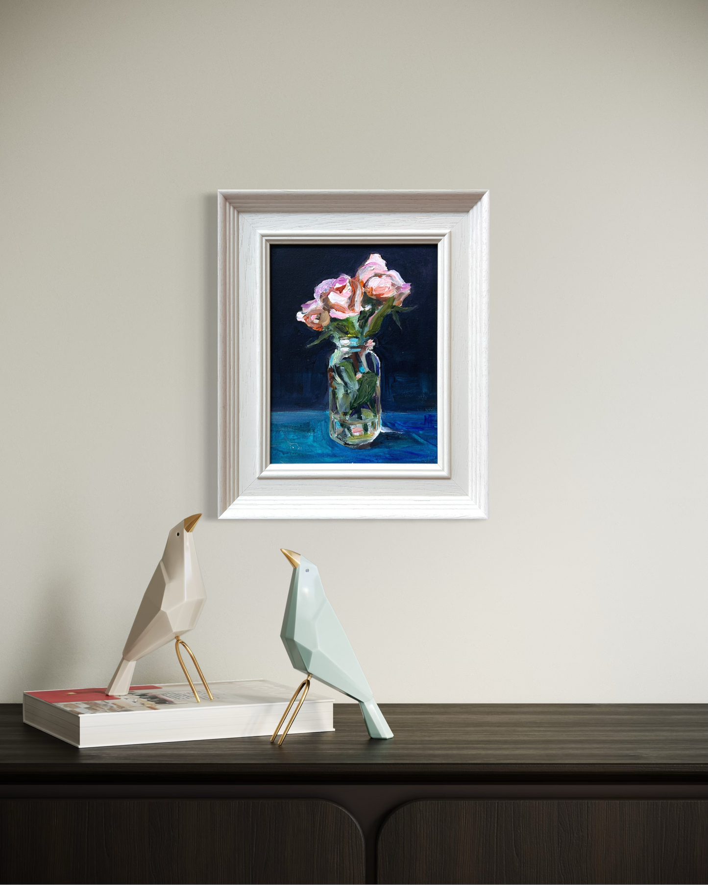 Blush Roses in a Jar original painting