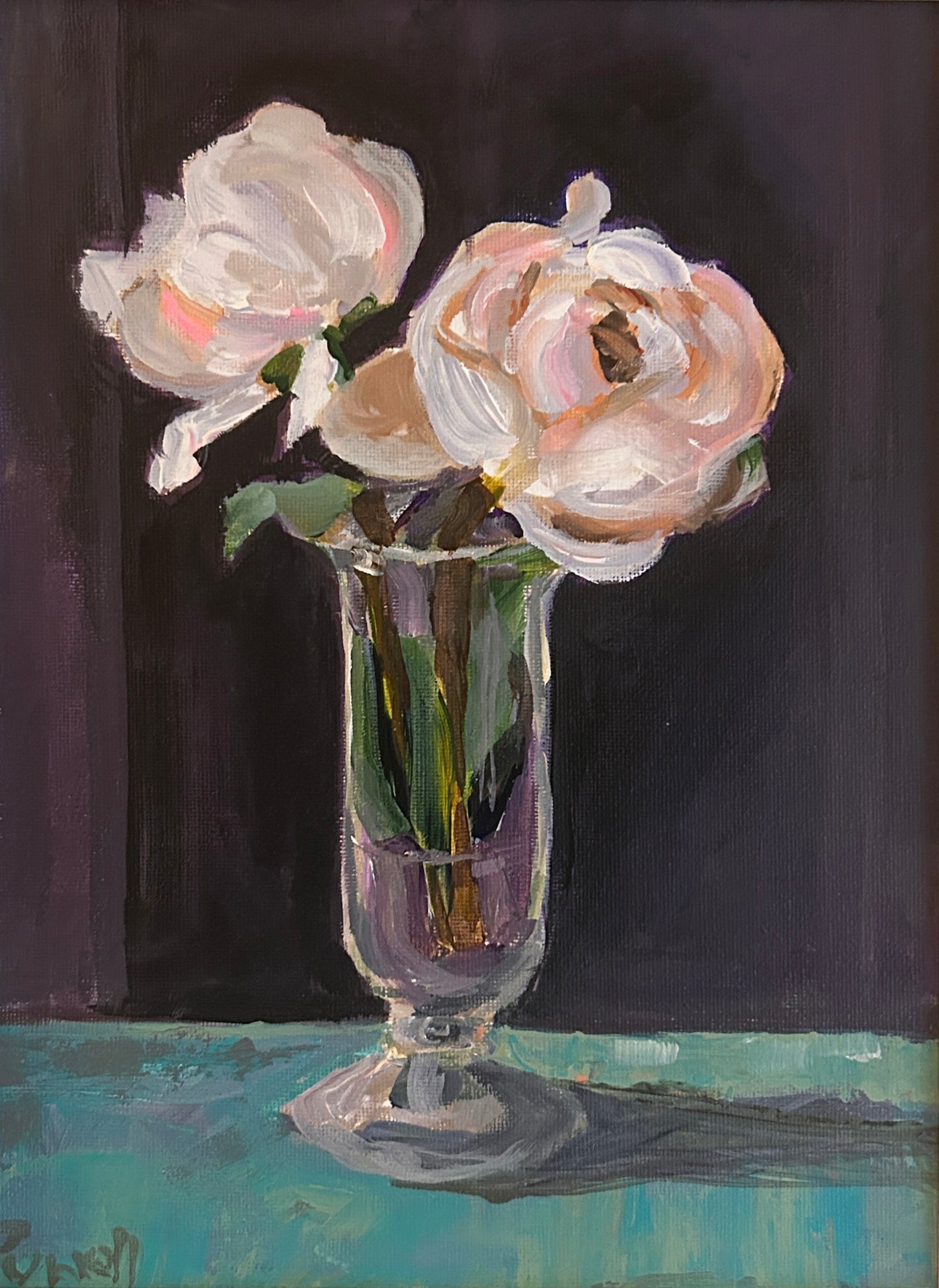 Roses in a Champagne Glass - Print