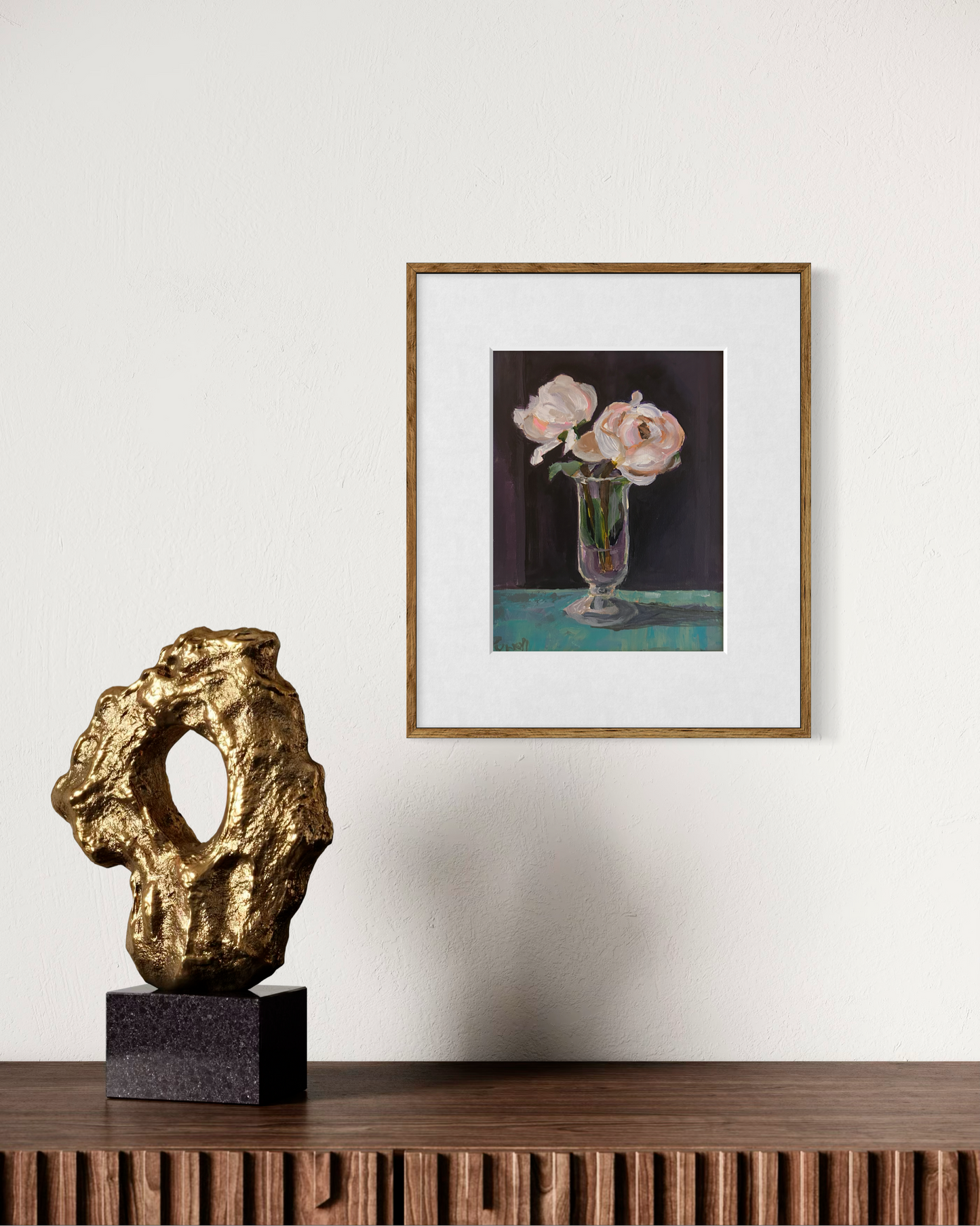 Roses in a Champagne Glass - Print