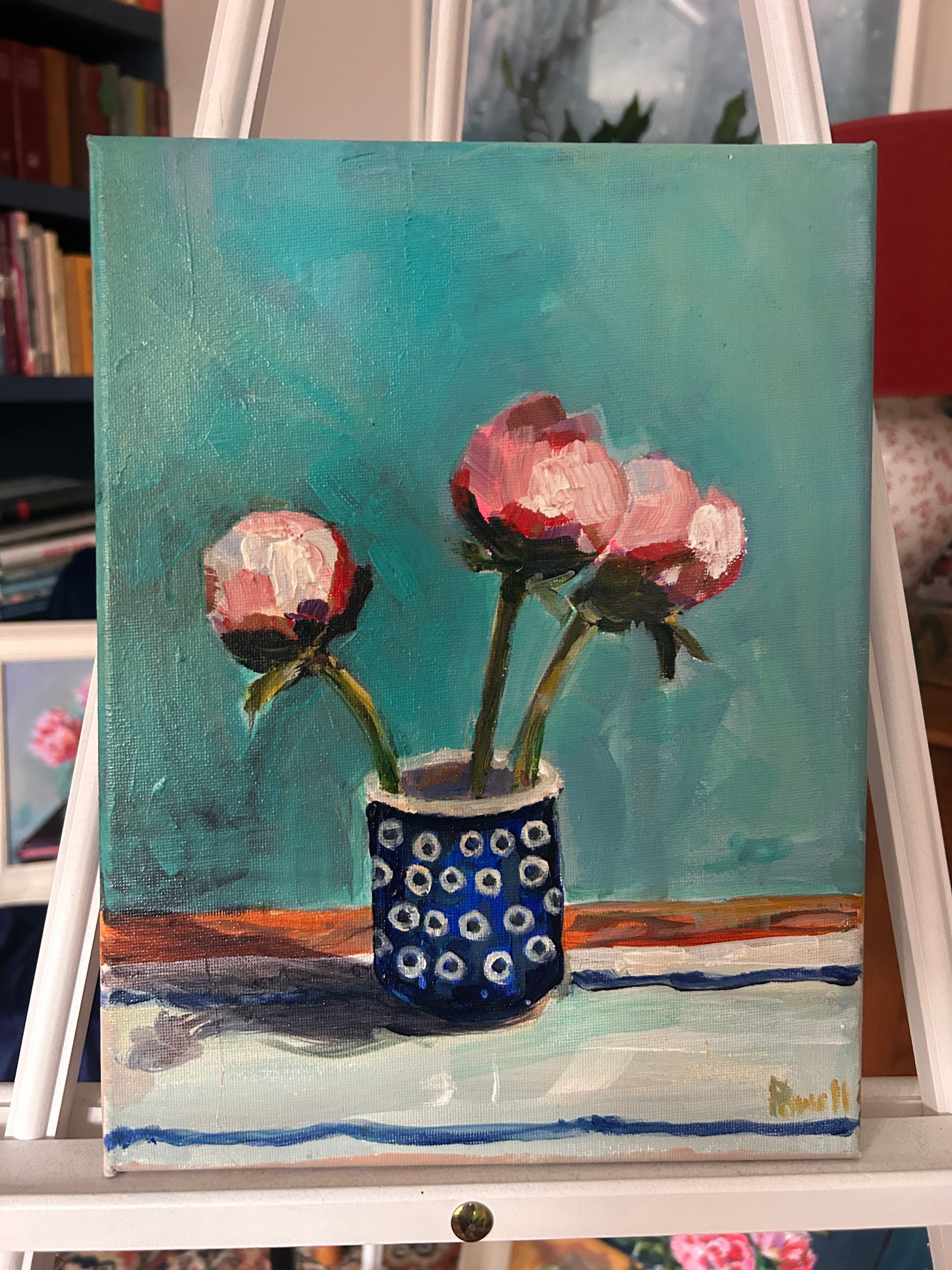 Blush Peony Bagatelle Original Painting