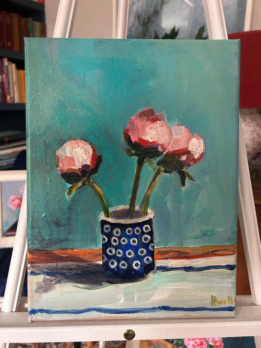 Blush Peony Bagatelle Original Painting