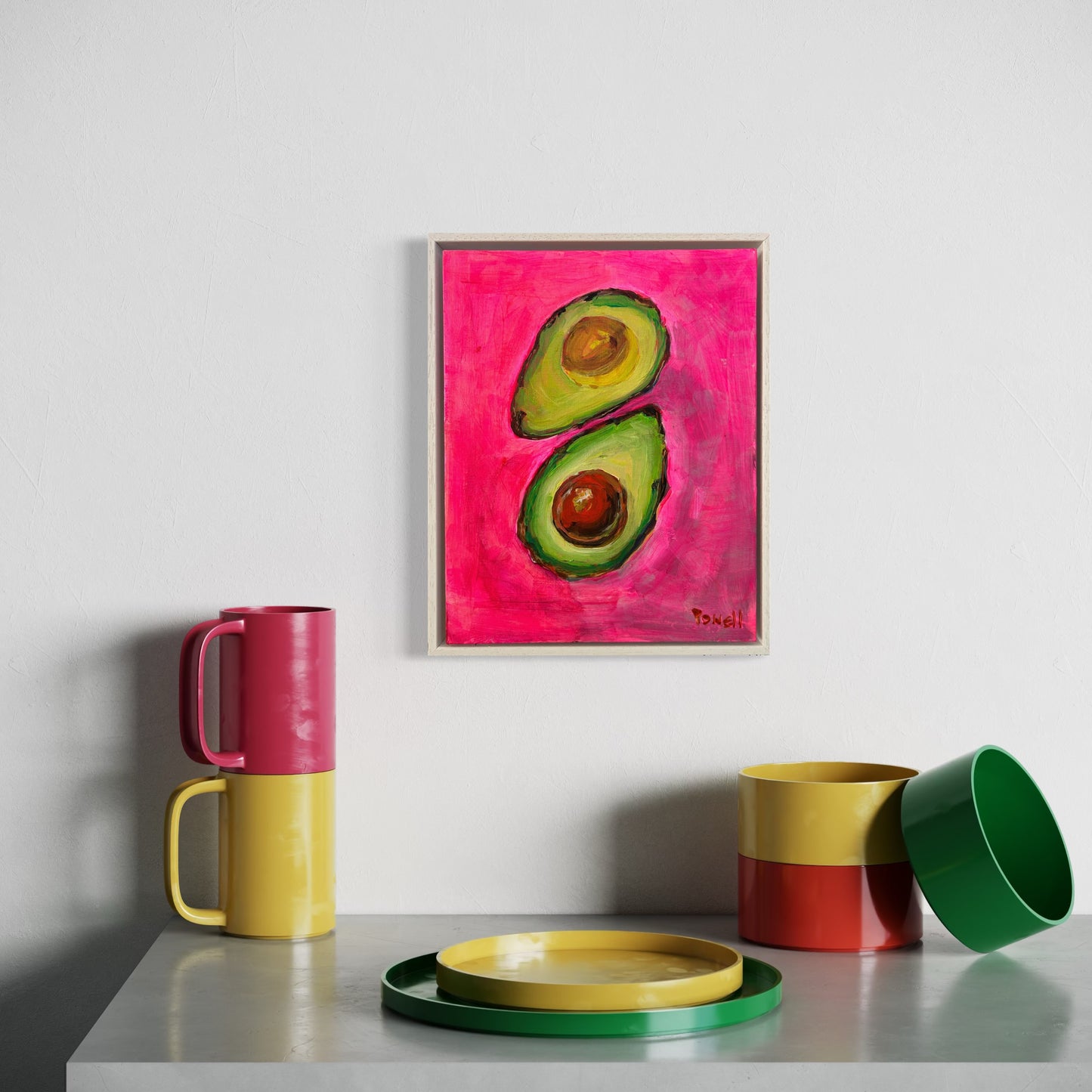 Good Morning, Polyphenols! avocado original painting
